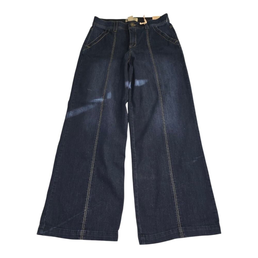 Democracy Wide Leg‎ Women's Dark Blue High Rise Stretch Jeans Size 10 New - Picture 3 of 14
